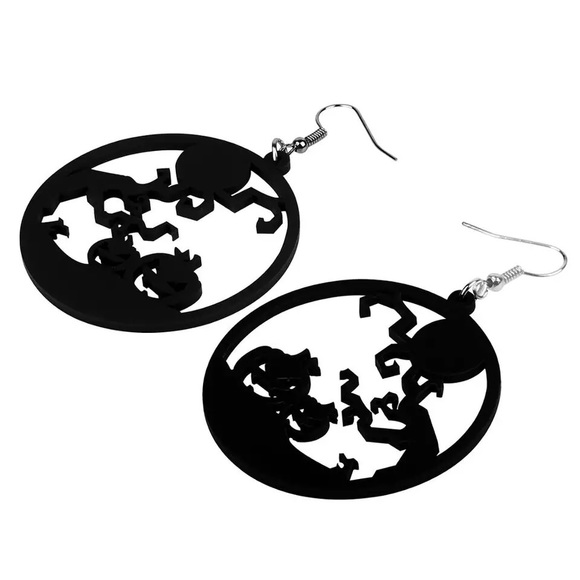 Pumpkin Scene Acrylic Earrings - Picture 2 of 4